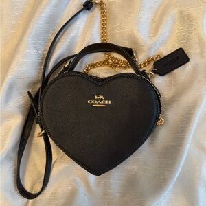 Coach Black Heart-Shaped Crossbody Bag